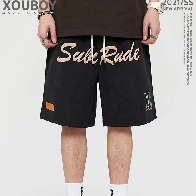 Quần Short Lưng Thun Ống Rộng In Chữ Phong Cách Hip Hop Đường Phố Nhật Bản Cỡ M-3XL Cho Nam