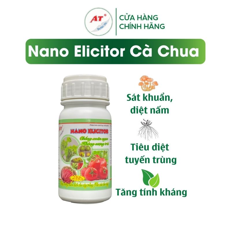 Nano Elicitor cà chua sinh học AT 250ml Chống xoăn ngọn, không sượng trái cà chua ớt, kích kháng virus