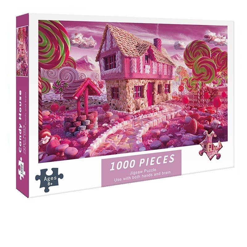 Bộ Tranh Ghép Xếp Hình 1000 Pcs Jigsaw Puzzle Tranh Ghép (75*50cm) Candy House Bản Đẹp Cao Cấp-H19