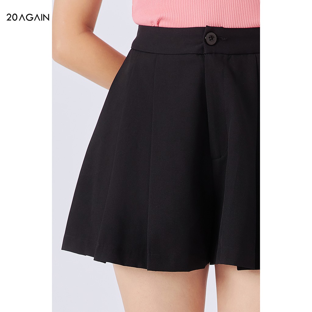 Quần short nữ dáng xòe xếp ly 20AGAIN, thiết kế trẻ trung, hiện đại SVA1539