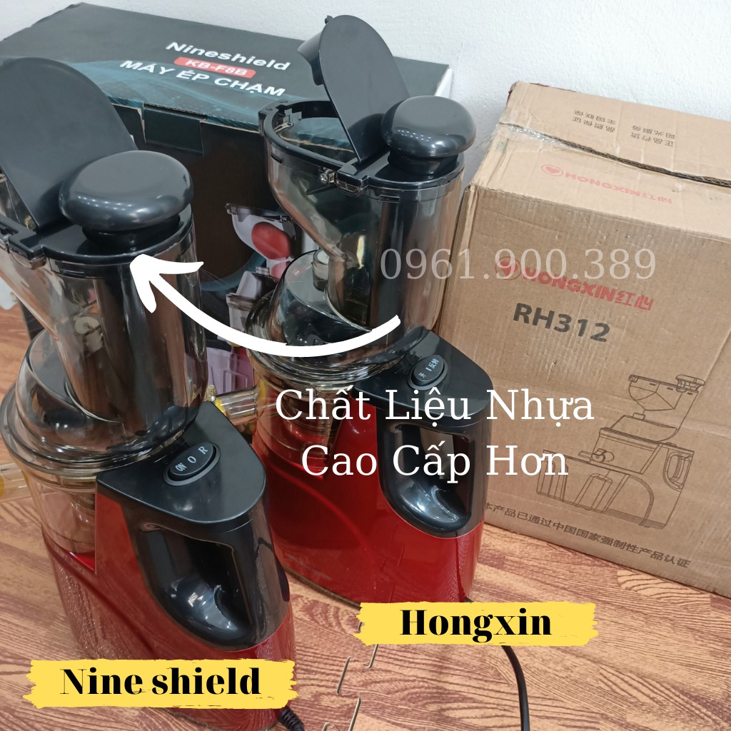 Máy Ép Chậm HONGXIN RH312,NINE SHIELD KB F8B-Máy Ép Nước Hoa Quả Trái Cây Chậm-Bảo Hành 24 Tháng