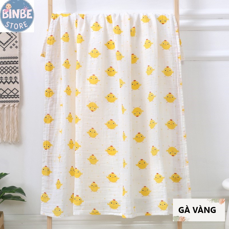 Khăn tắm cho bé, Khăn quấn bé sơ sinh Muslin đa năng size 110*120 mềm mại, thấm nước tốt