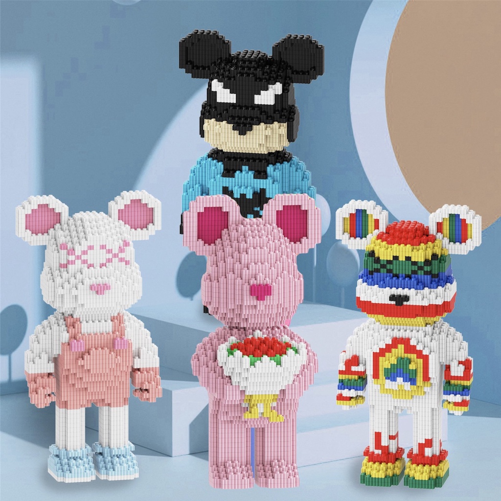 Đồ chơi lắp ráp gấu bearbrick 30 cm, Mô hình bearbrick