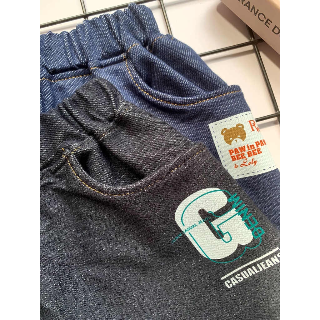 Quần đùi cho bé chất liêu thun cotton giả jean mềm mịn mát từ 10-38kg