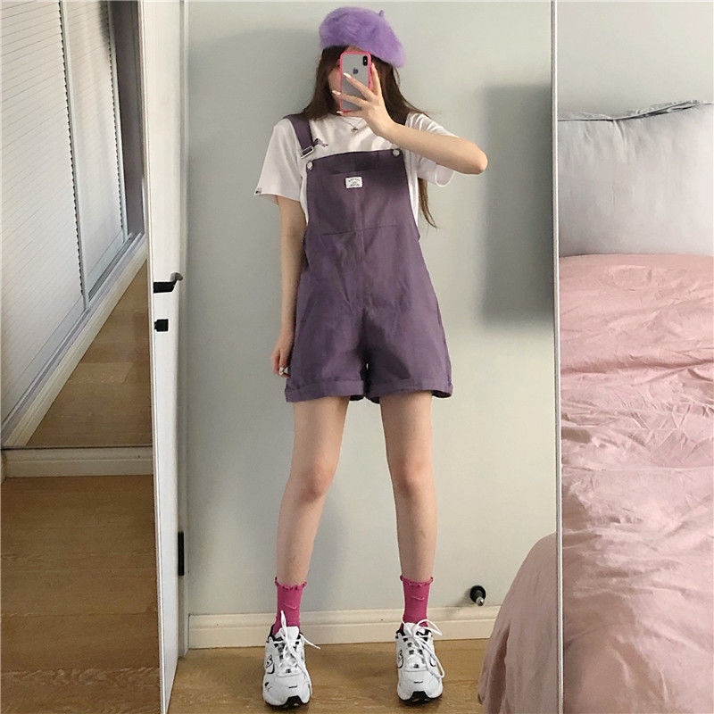 Jiashucheng 2022 Quần Yếm Ngắn Màu Hồng Phong Cách Vintage Đường Nổ Berry Ngọt Ngào Cho Nữ