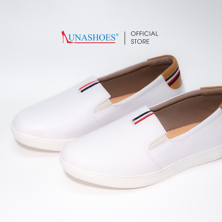 Giày Slip on nữ Lunashoes 41402 da bò 100% - Giày lười da nữ tăng chiều cao - Chất liệu da bò sẵn hàng