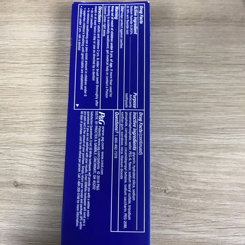 Hàng Mỹ - Kem đánh răng CREST 3D White Fluoride Anticavity Toothpaste - Kem đánh răng làm trắng răng 158g