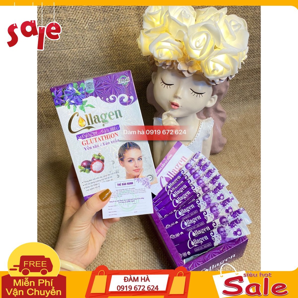 Cốm uống đẹp da Collagen măng cụt đậu biếc zenpali