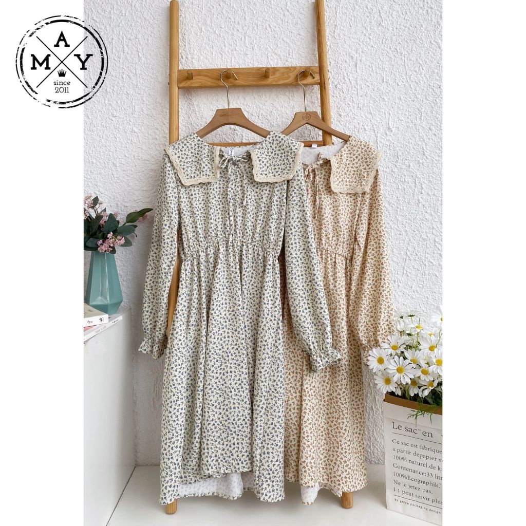 Váy Hoa Nhí Tăm Cổ Sen To MAY.SINCE2011 Thiết Kế Dáng Suông Chất Liệu Vải Thoáng Mát MAN01-0084 | BigBuy360 - bigbuy360.vn