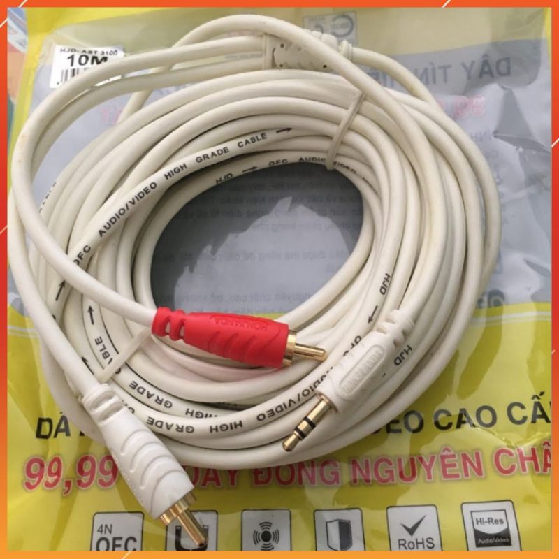 Dây cáp tín hiệu Âm thanh  3.5Ly ra 2 đầu Bông sen, dây xịn, đủ kích thước