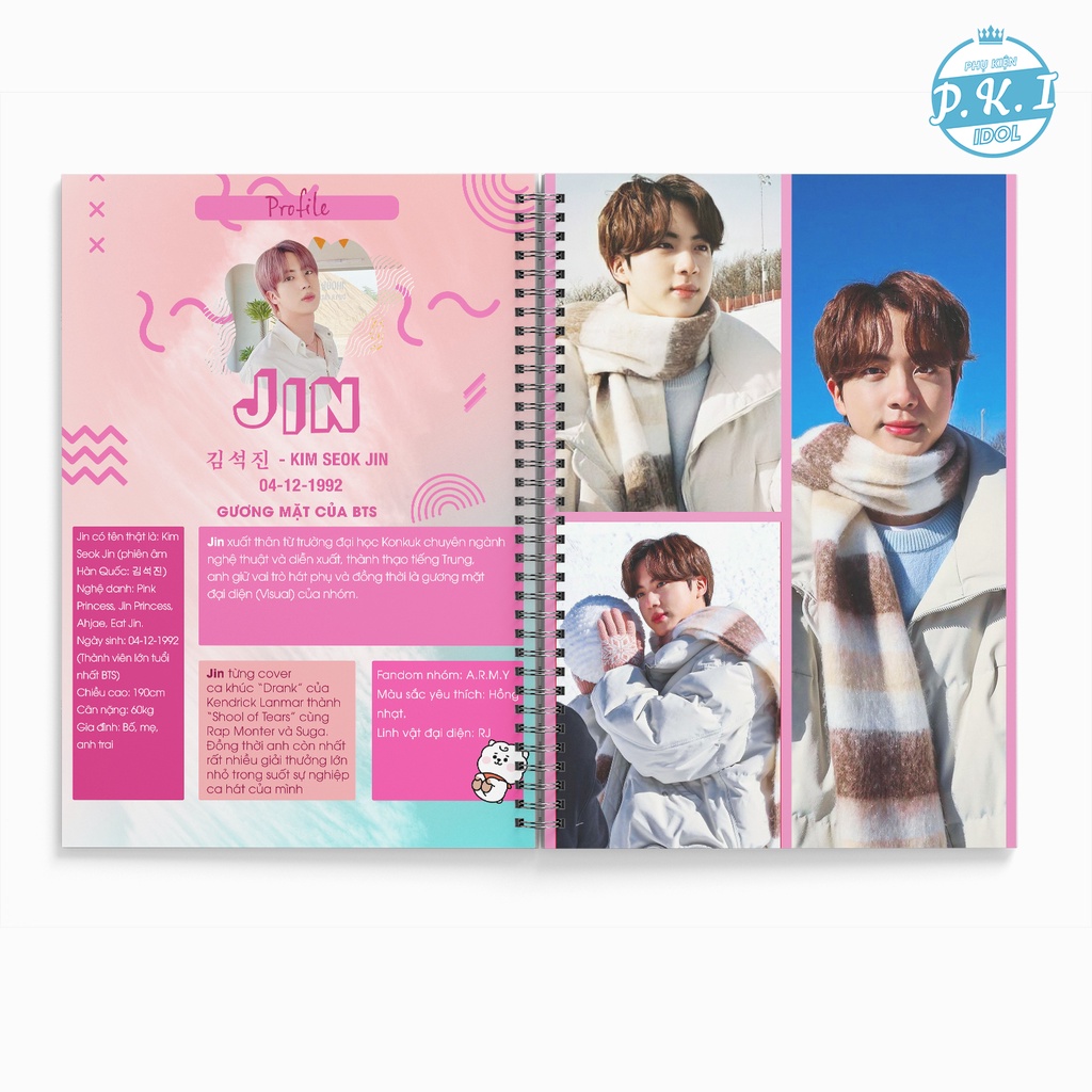 Album Ảnh Jin BTS - Bộ Sưu Tầm Photobook quà Tặng Cho Fan BTS