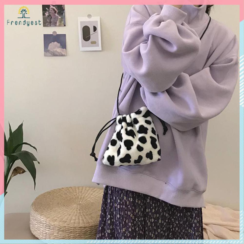 [Mã FASHIONCB264 giảm 10K đơn bất kỳ] Túi Đeo Chéo In Hình Bò Sữa Ngộ Nghĩnh