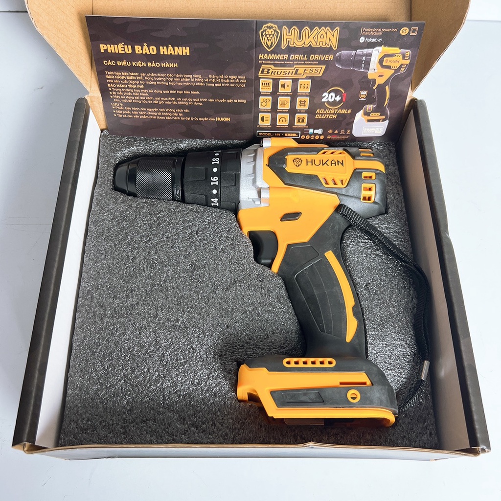 Thân Máy Khoan pin 3 Chức Năng HUKAN HK-533BL không chổi than