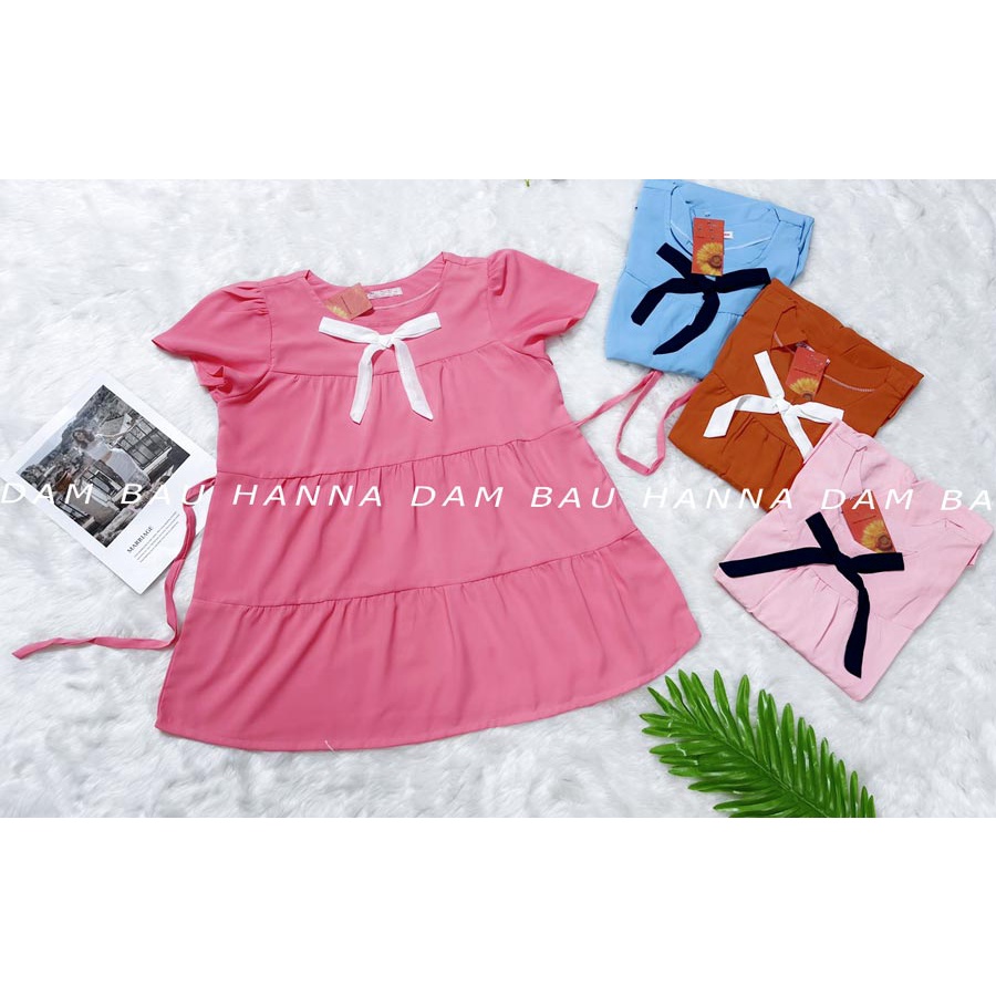 [HANNA] Áo bầu dễ thương cho mẹ trẻ có size 70kg vải mango cao cấp thoáng mát mùa hè không nhăn mềm nhẹ thoải mái