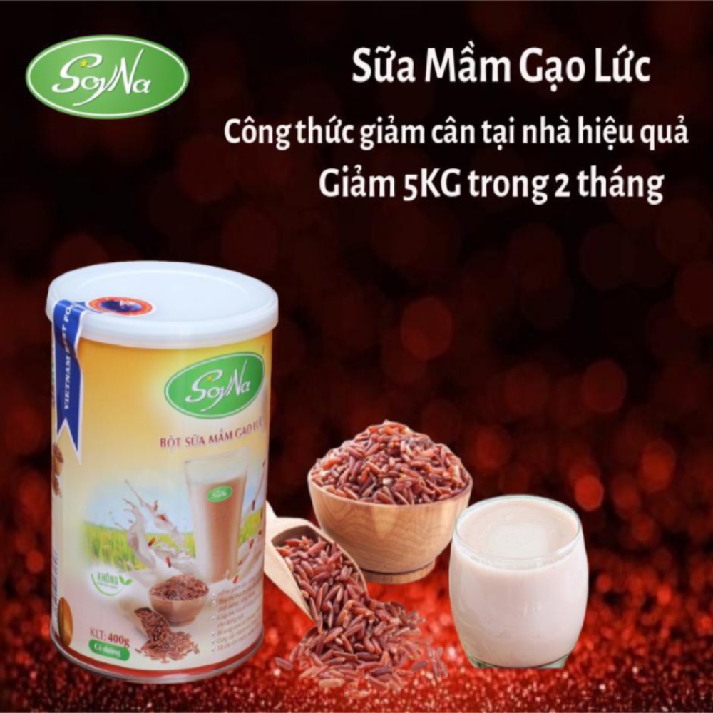 Bột Sữa Mầm Gạo Lứt Soyna không đường 400g - Chính hãng,hỗ trợ giảm cân.