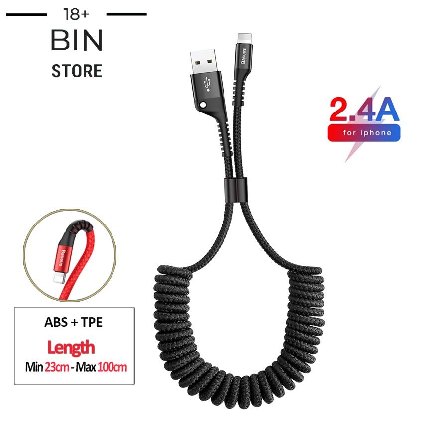 Cáp sạc dây xoắn đàn hồi Baseus Fish Eye Spring Data/TypeC