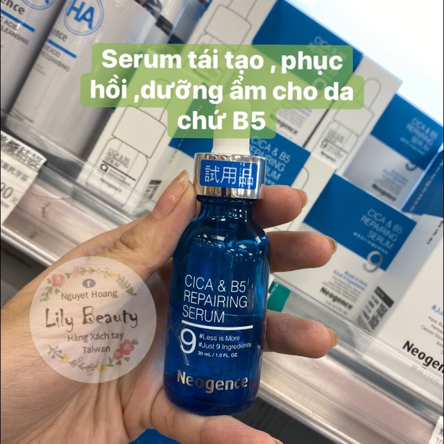 Tinh chất phục hồi săn chắc da B5 Neogence CICA&B5 Repairing Serum 30ml/ lọ và 5ml/ 6ml