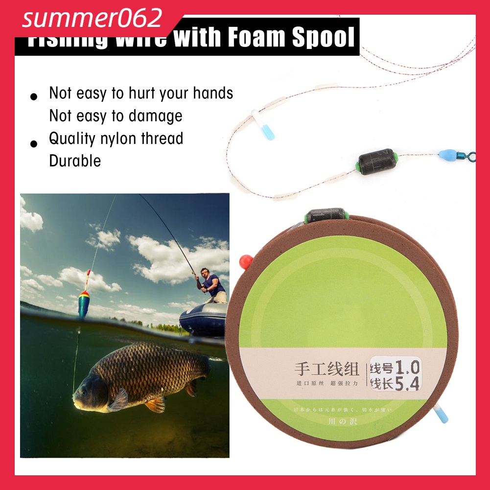 Summer062 Dây câu 5.4m Dây nylon trong suốt với hạt xốp không gian cho phụ kiện