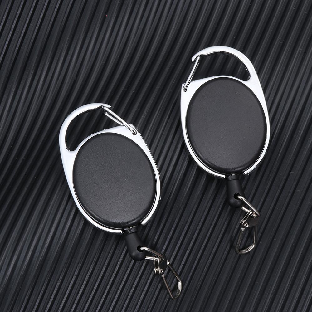 Set 1 / 4 Kẹp Giữ Thẻ ID / Dây Kéo Gắn Túi Xách Có Thể Thu Gọn
