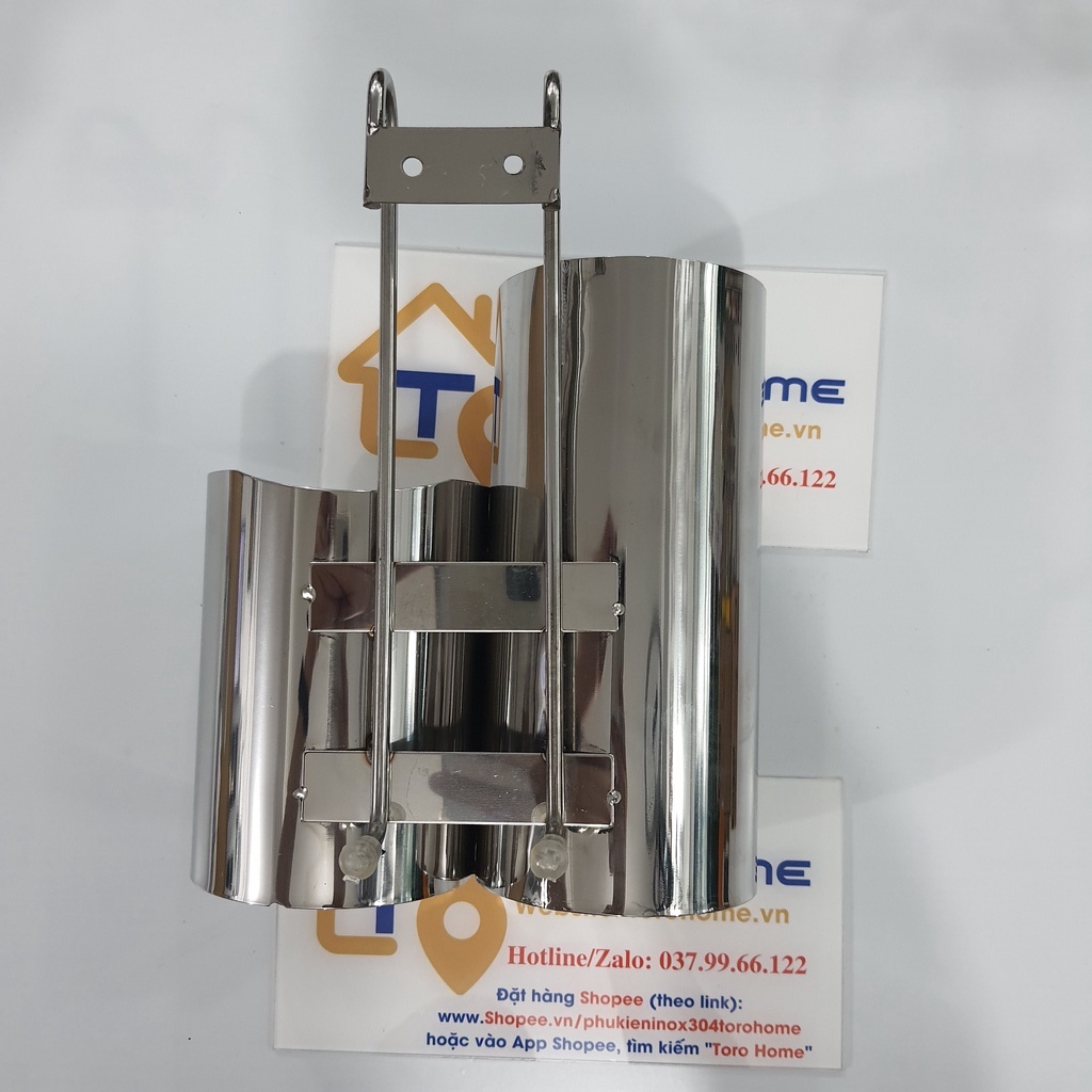 Ống đũa inox 304 loại 2 ngăn hình trái táo ĐT-2 Toro Home, Cam kết chất liệu inox Chuẩn 304