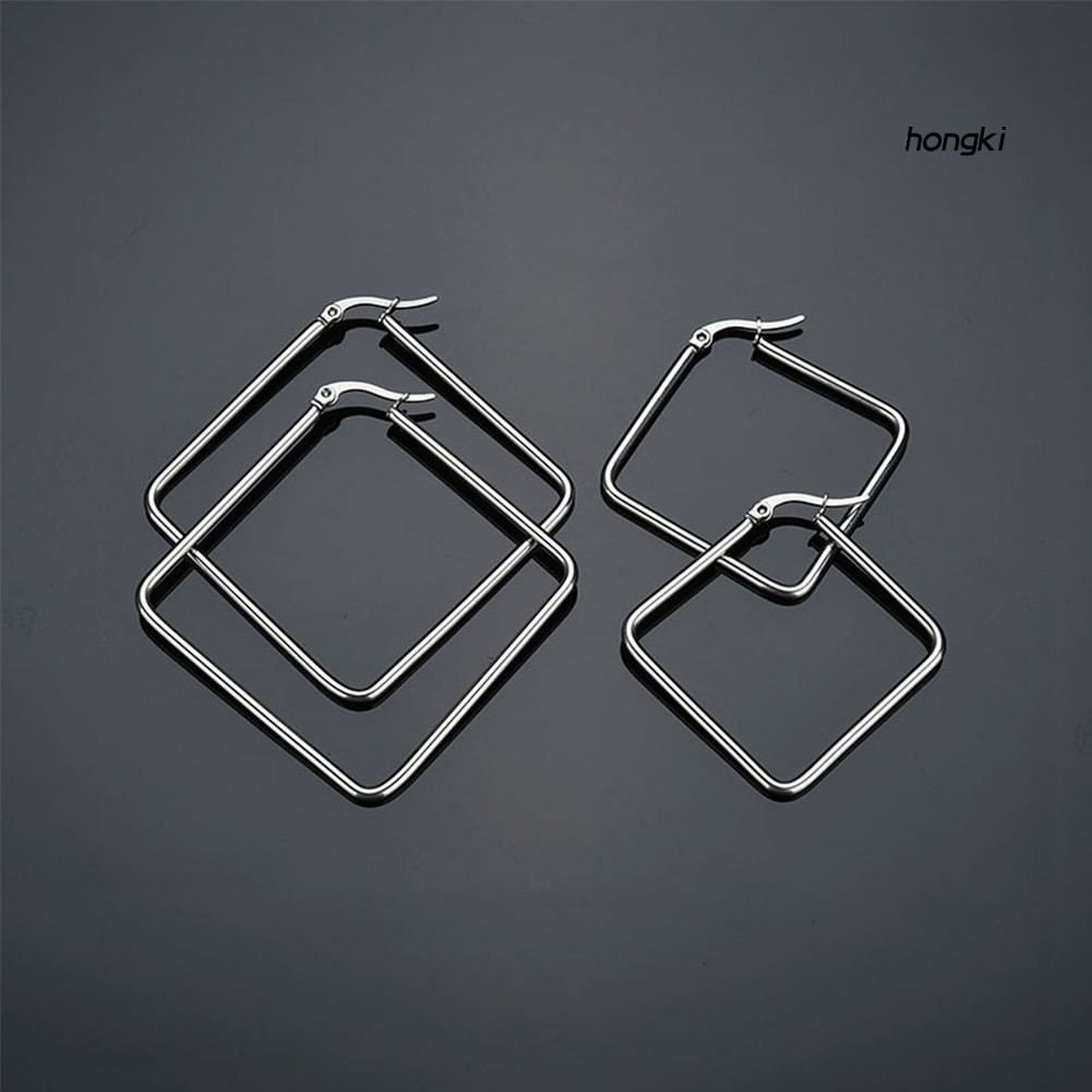 Đôi khuyên tai hình vuông lớn hợp thời trang cho nữ