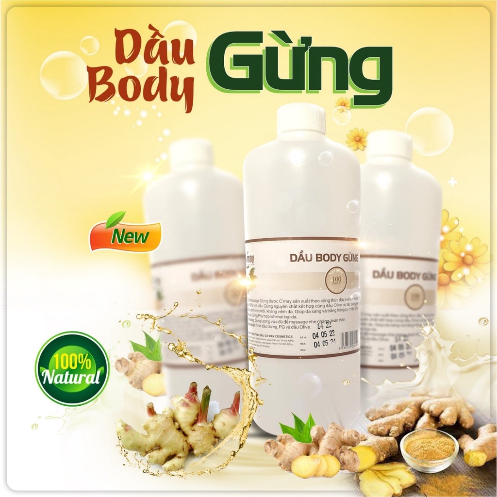 Dầu Massage Body Cmay 250ml, 1000ml Hương Bưởi, Sả, Gừng, Lavender Chính Hãng