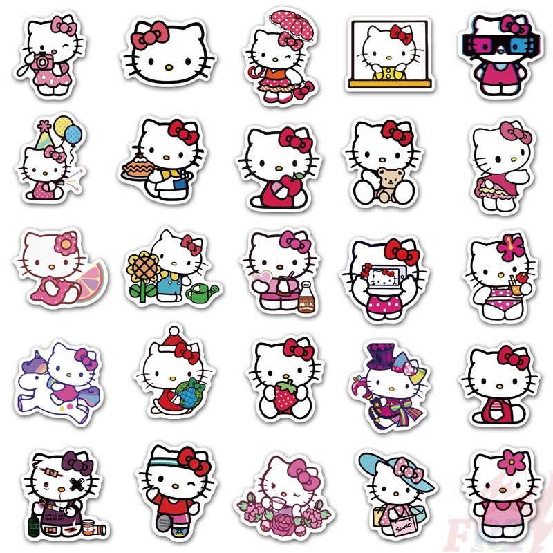 ❉ Hello Kitty Series 04 - Sanrio Stickers ❉ 50Pcs/Set Cartoon Anime DIY Fashion Decals Doodle Stickers