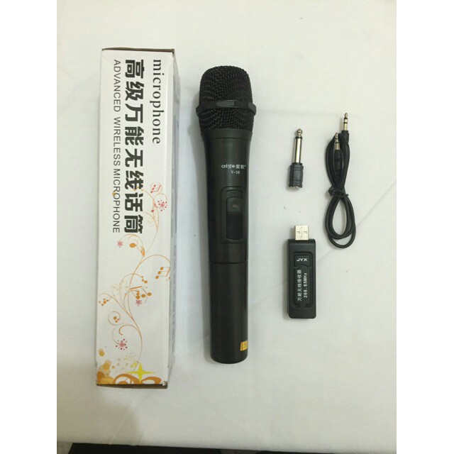 Mic không dây V10 cho loa kéo Tặng hoặc mic đôi