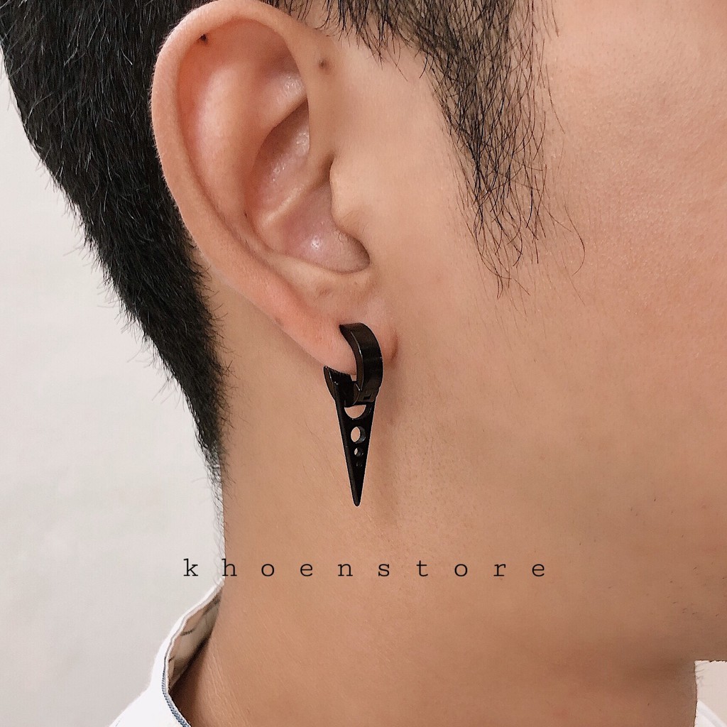 (1 Chiếc) Khuyên tai Tròn dày 8mm thanh dài nhọn - Khoen Store