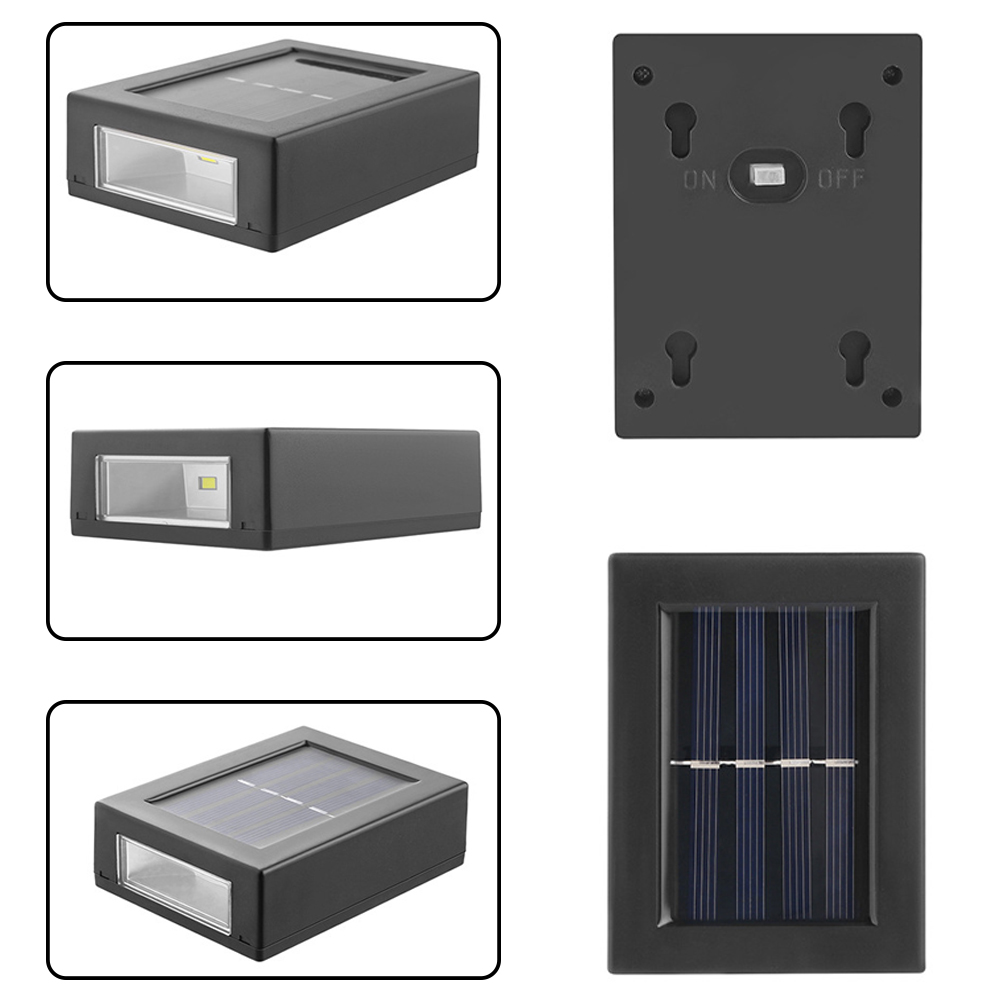 Đèn gắn tường 2 LED cảm ứng chuyển động PIR sử dụng năng lượng mặt trời dùng trang trí sân vườn