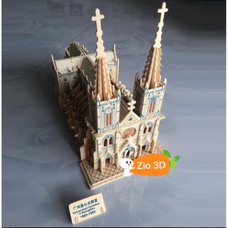 Mô hình lắp ráp gỗ 3D Nhà thờ Đức Bà