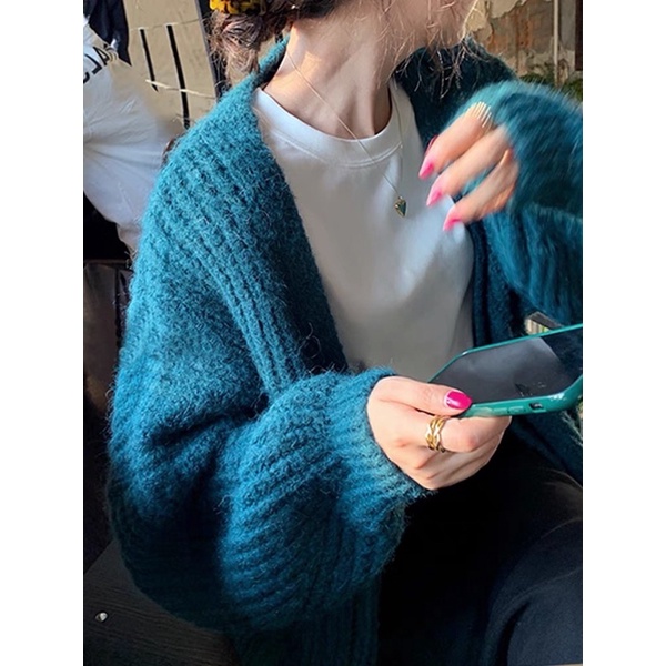 Áo len cardigan màu kẹo ngọt mùa đông thời trang ulzzang Hàn Quốc