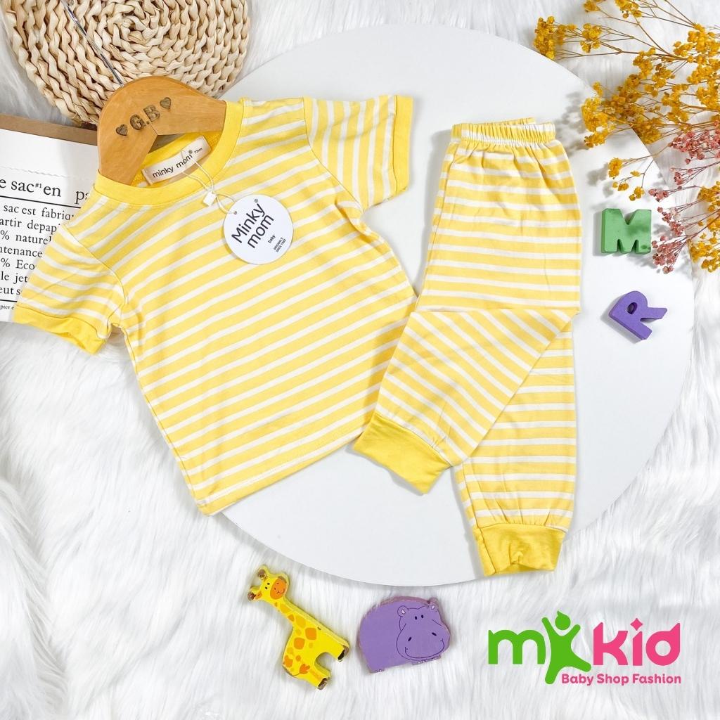 Bộ Minky Mom Cộc Tay Cho Bé  FREE SHIP  Bộ Minky Mom Sọc Chất Cotton cao cấp Co Giãn 4 Chiều Thấm Hút Mồ Hôi Tốt.