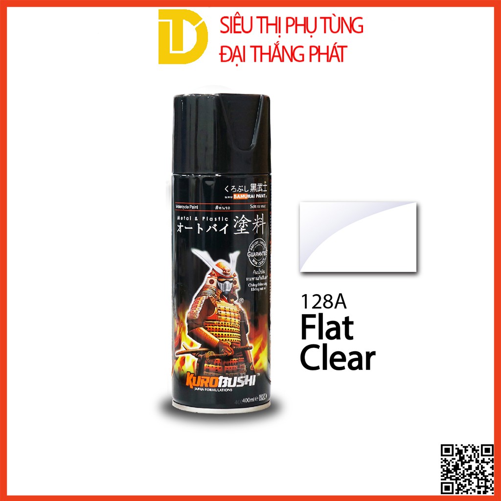 Sơn Samurai sơn Phủ 128A MÀU TRONG MỜ, sơn xịt xe máy