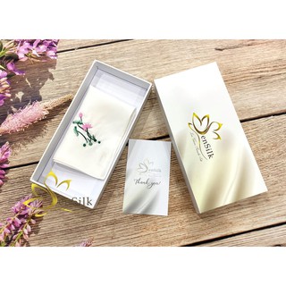 Khăn Tay Lụa Thêu Hoa Sen _ Quà Tặng Đối Tác