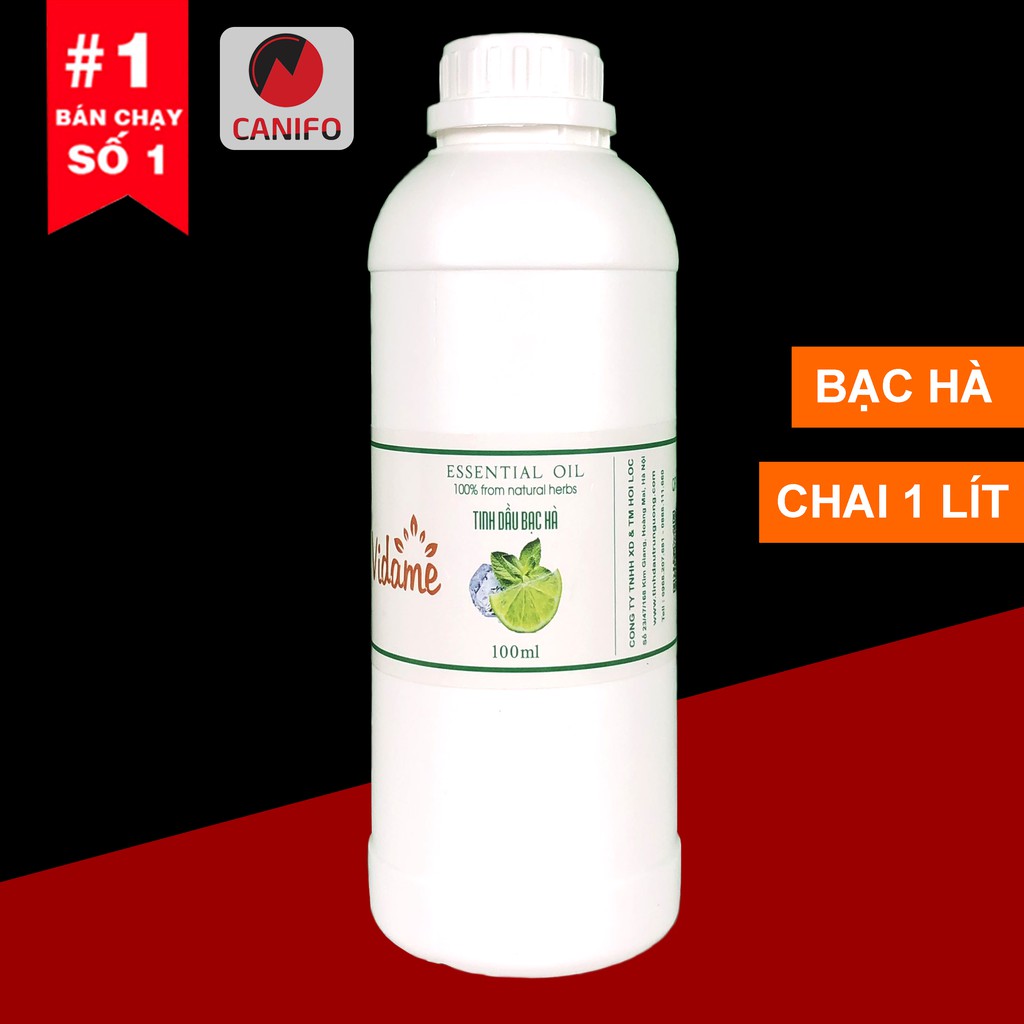 [GIÁ SỈ] 1 LÍT - Tinh dầu BẠC HÀ CANIFO nguyên chất - Hàng nhập khẩu có kiểm định COA, thơm mát tự nhiên