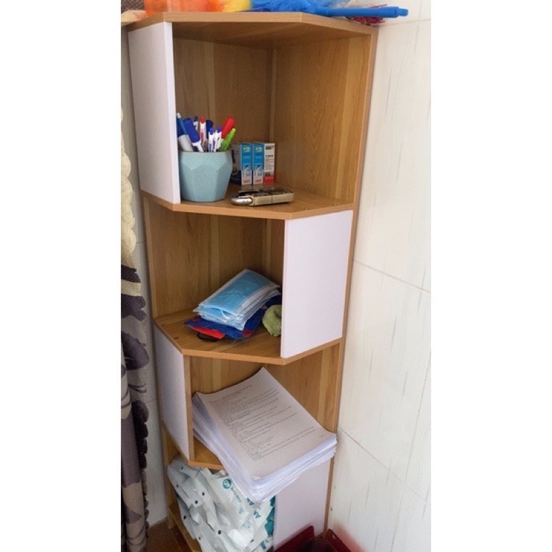 Kệ Góc Tường Mẫu Mới 🌟 FREESHIP 🌟 Kệ Tam Giác Đựng Đồ Trang Trí Gỗ MDF Đa Năng