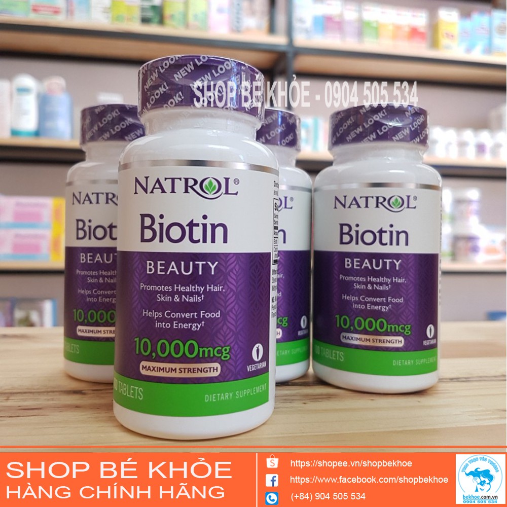 Biotin Natrol 100v - Viên uống chống rụng tóc Natrol Biotin 10000mcg Mỹ