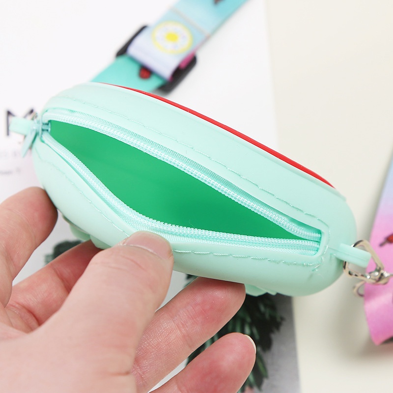 Túi Đeo Chéo Hình Bánh Donut Màu Cầu Vồng Dễ Thương Cho Bé