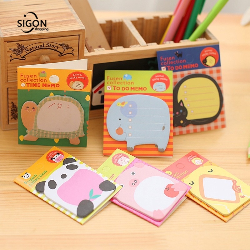 Set 20 Giấy Ghi Chú Họa Tiết Hoạt Hình Sáng Tạo Cho Trường Học/Văn Phòng