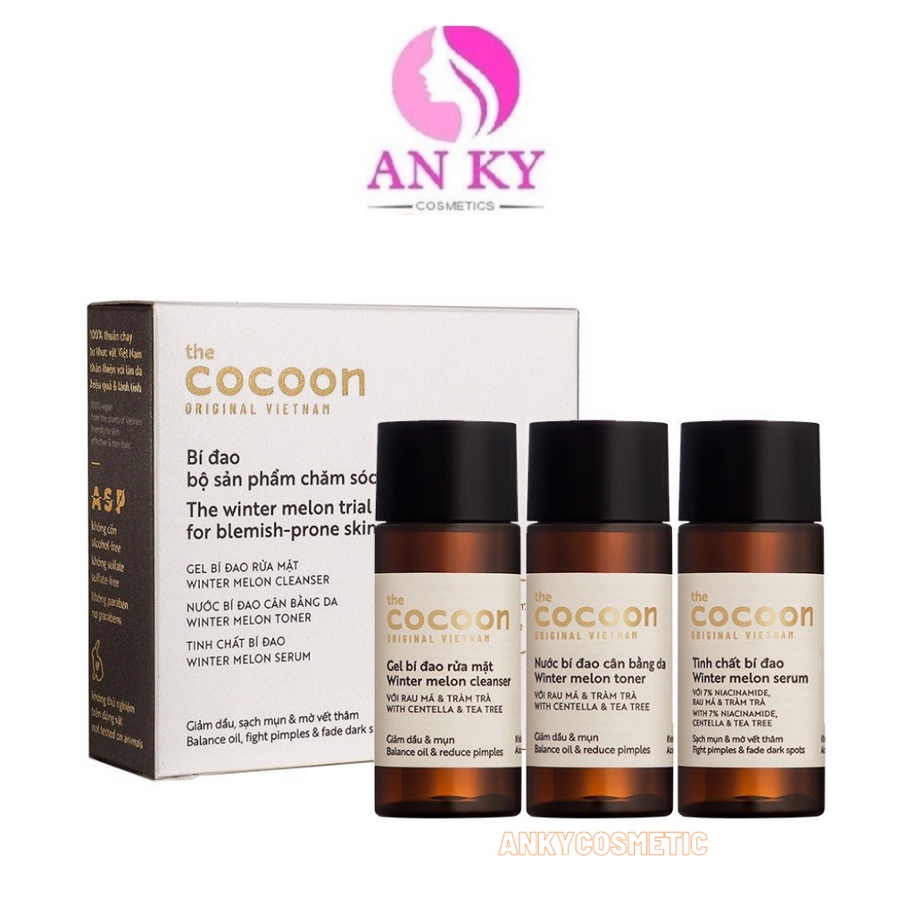 Bộ sản phẩm Cocoon bí đao Trial Kit chăm sóc da mụn