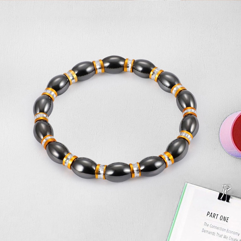 Vòng Tay Đá Hematite Từ Tính Bằng Hợp Kim Chăm Sóc Sức Khỏe