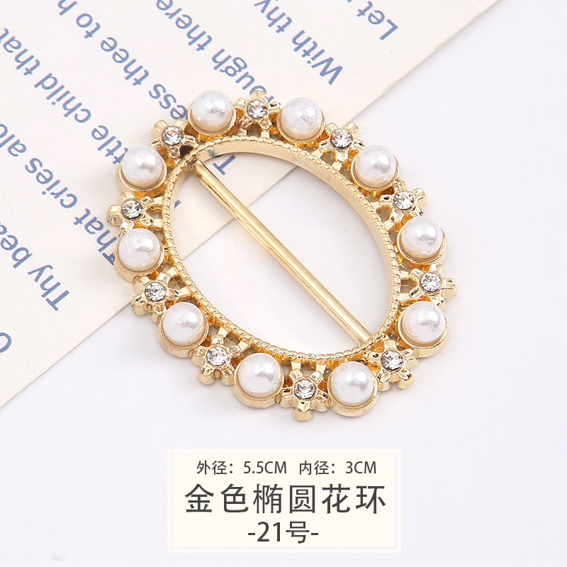 Khóa Thắt Nút Ngọc Trai Thắt Nút Đính Đá Ngọc Trai Chống Rò Rỉ Phụ Kiện Thắt Lưng Cạnh Áo Thun T-shirt