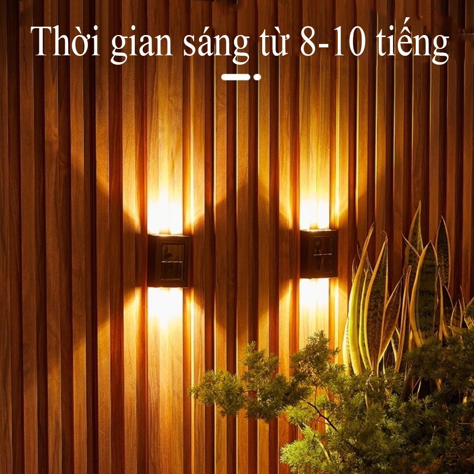 Đèn Gắn Tường 2 LED Cảm Ứng Chuyển Động PIR Sử Dụng Năng Lượng Mặt Trời Dùng Trang Trí Sân Vườn Quán Cafe