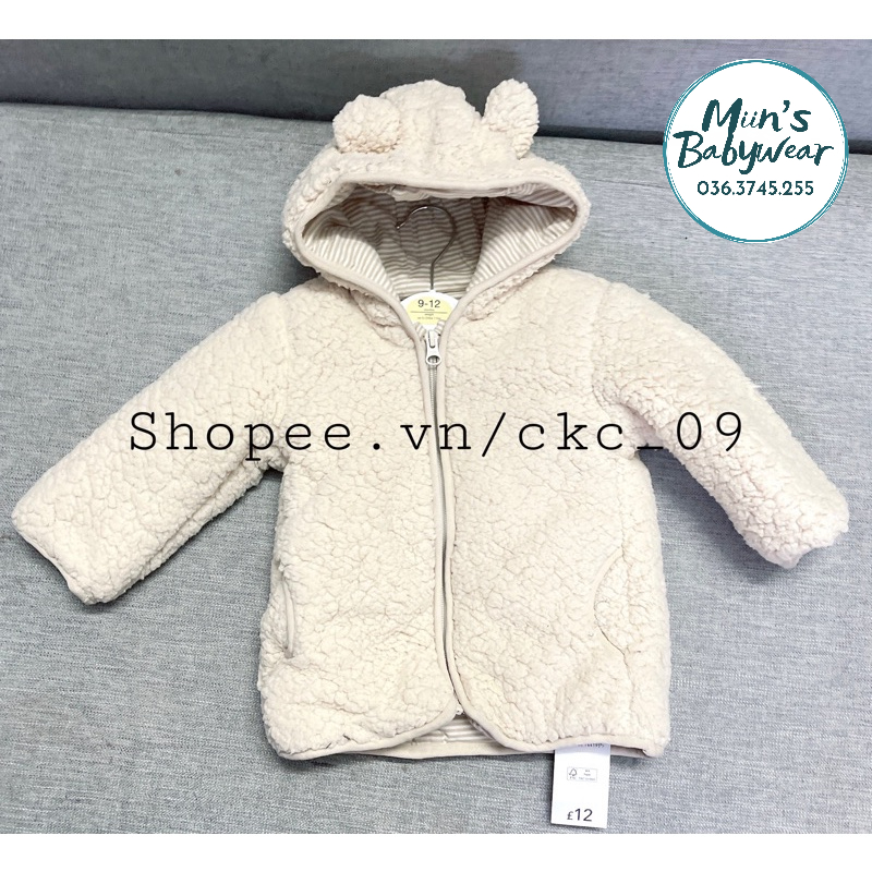 Áo lông cừu 2 lớp cho bé George UK size 9/12m 8-10kg