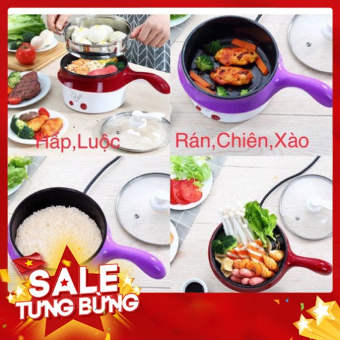 [FREE SHIP] [ HÀNG LOẠI 1 CÓ 2 NẤC ] NỒI LẨU MINI 2 TẦNG ĐA NĂNG CHỐNG DÍNH - CHIÊN - XÀO - LẨU - NẤU CƠM TẶNG XỬNG HẤP