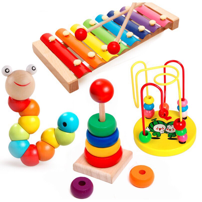 Combo Đồ Chơi Gỗ Thông Minh &amp; Phát Triển Trí Tuệ Cho Bé - Đồ Chơi Thông Minh Montessori