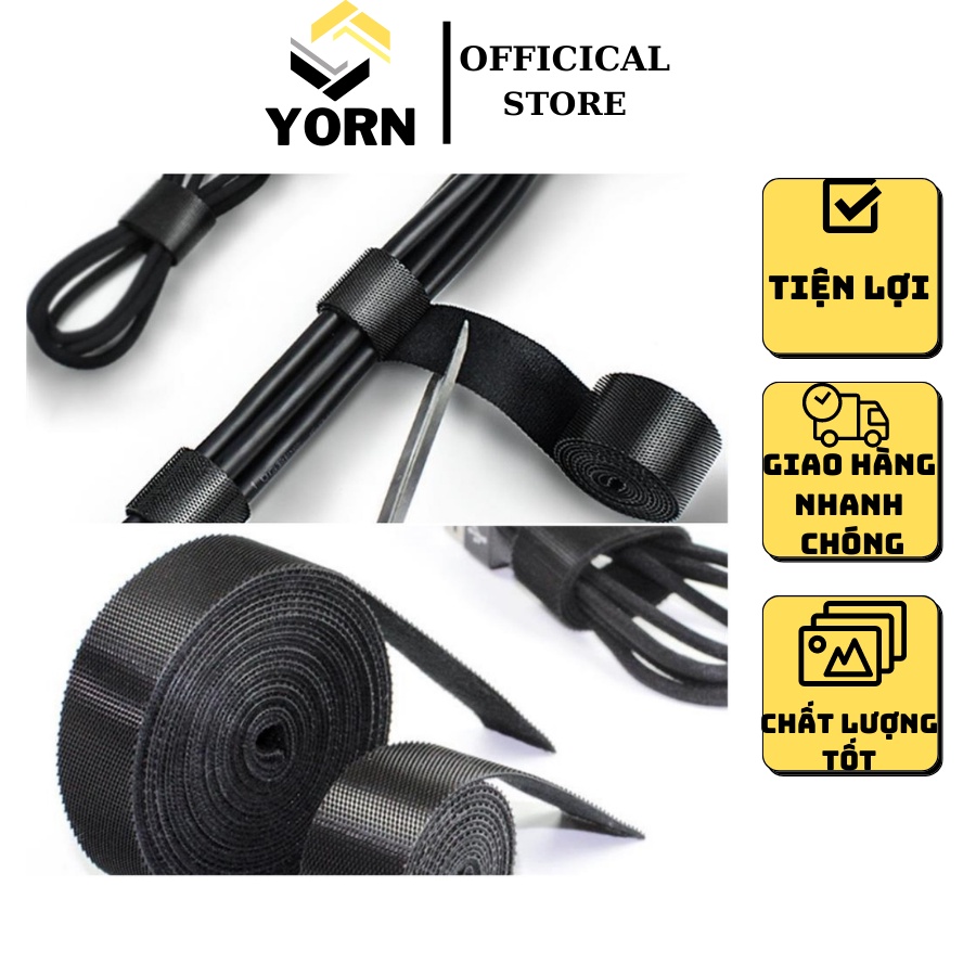 Băng dính gai làm gọn dây điện, băng dán gai đa năng băng nhám làm gọn góc PC, dây cáp sạc, tai nghe