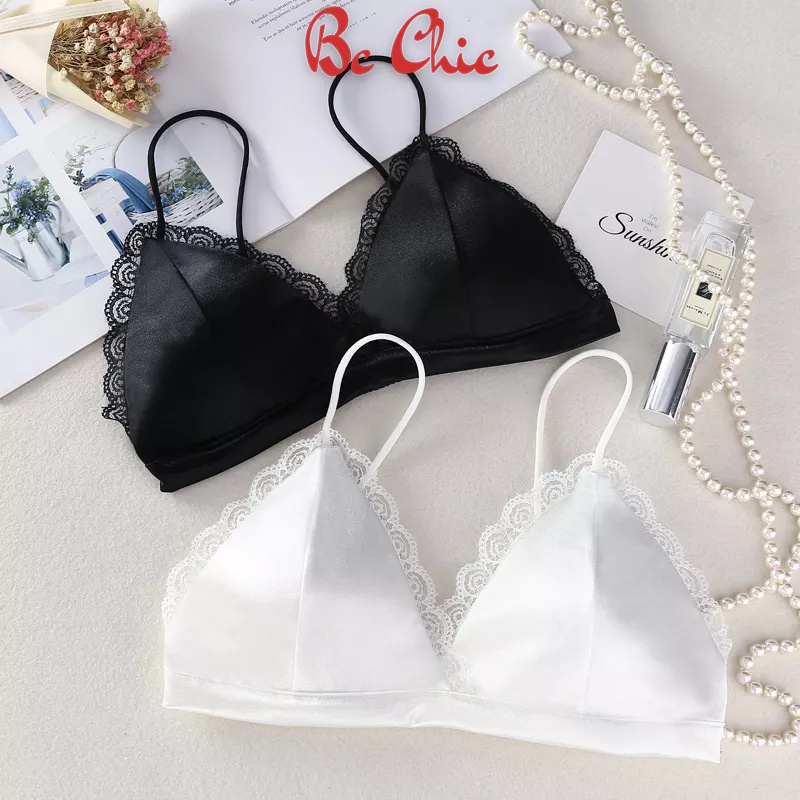 Áo bra phi lụa satin phối ren mã 265 BC_CHIC LINGERIE