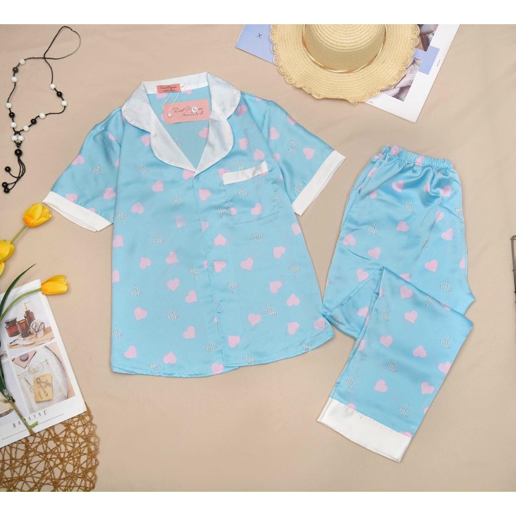 Đồ bộ pijama tay ngắn quần dài chất lụa satin size:M,L,XL (#2)